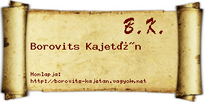 Borovits Kajetán névjegykártya
